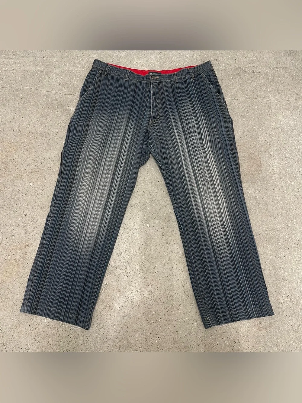 Vintage New Man Multi Wash Striped Denim Baggy Jeans US 36/38 EUC